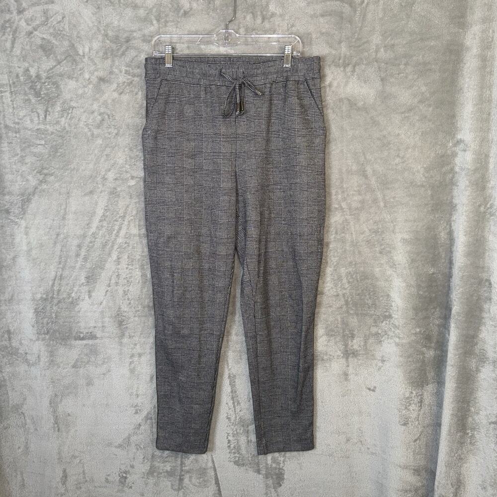 Anthropologie Maeve Black White Plaid Side Stripe Bettie Pants - Small